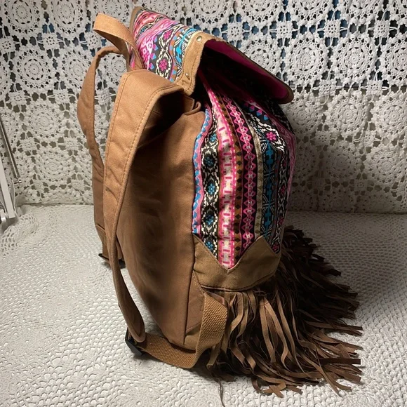 Justice Multicolor Fringe Backpack - Picture 4 of 15